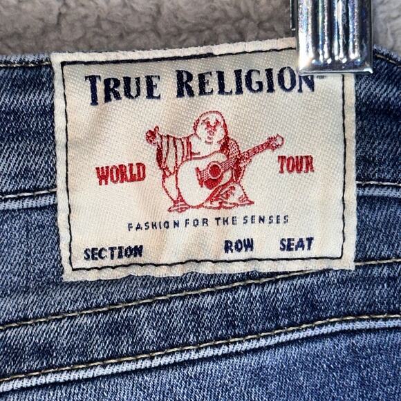 True Religion Jeans Halle Mid Rise Capri Skinny Women's 26 Distressed Y2K Retro - Picture 11 of 16